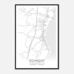 Ogunquit Maine Map Poster, Modern Home Decor Wall Art Print   Custom Maps &  Posters | Map Of Ogunquit Maine USA