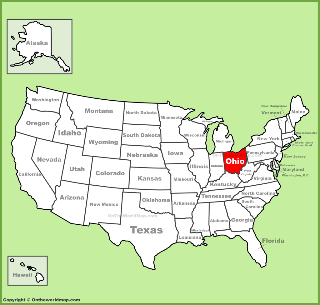 Ohio Location On The U.s. Map - Ontheworldmap | Ohio On Map Of Usa
