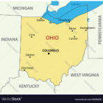 Ohio State Map Royalty Free Vector Image   Vectorstock | Map Of USA Ohio State
