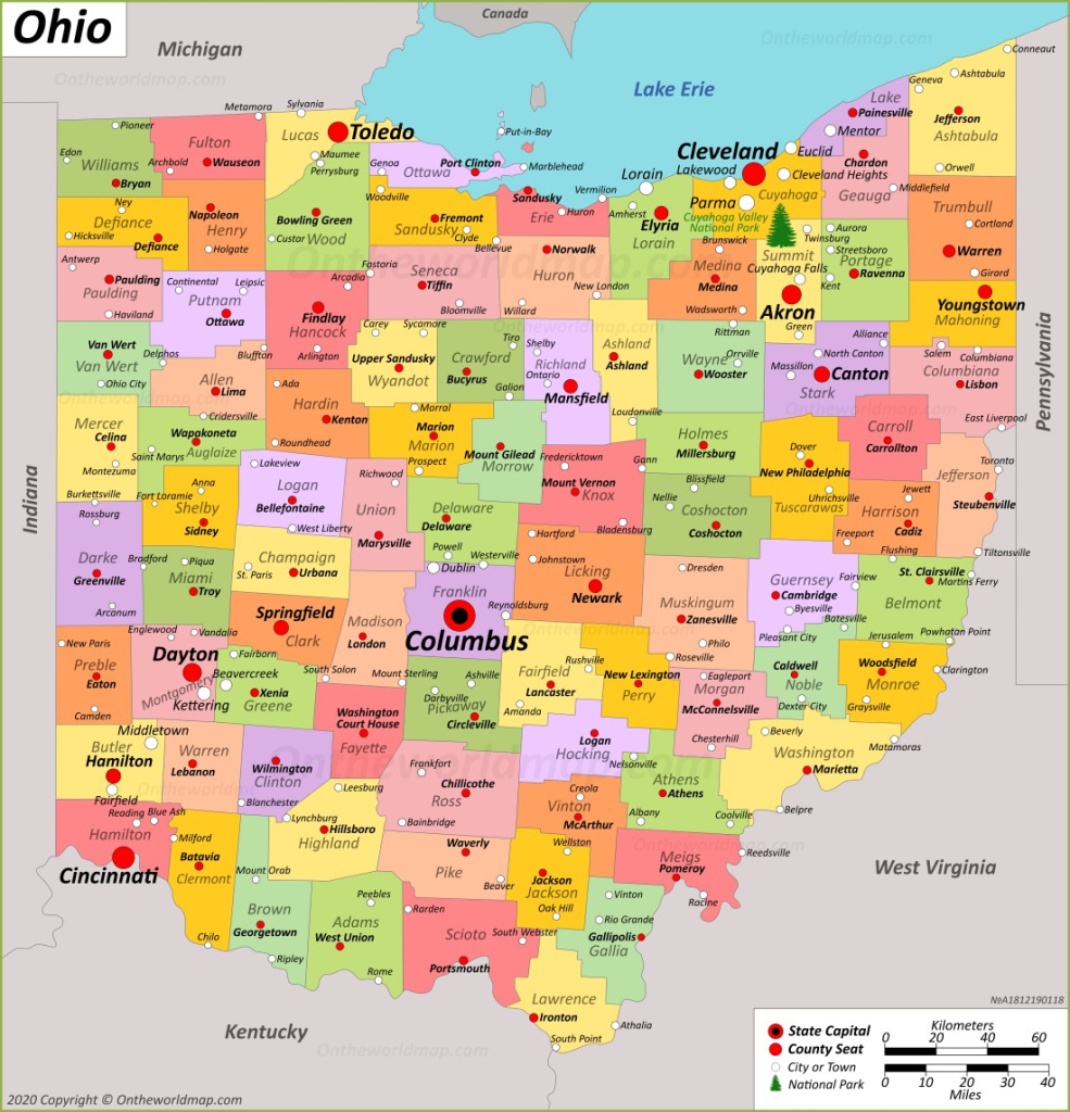 Ohio State Map | Usa | Maps Of Ohio (Oh) | Map of USA Ohio State