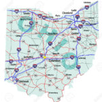 Ohio State Roadmap Mit Interstates, U.s. Highways Und | Road Map Of Ohio USA