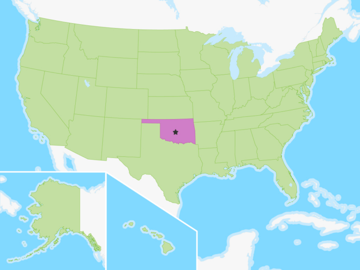 Oklahoma City Map of USA