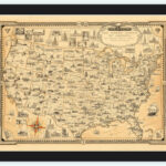 Old Map Of United States Of America 1935 Vintage Map Wall Map | Printable Vintage Map Of Usa