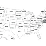 Outline Coloring Pages Usa Map   United States Of America  Instant | Map Of The USA Coloring Page