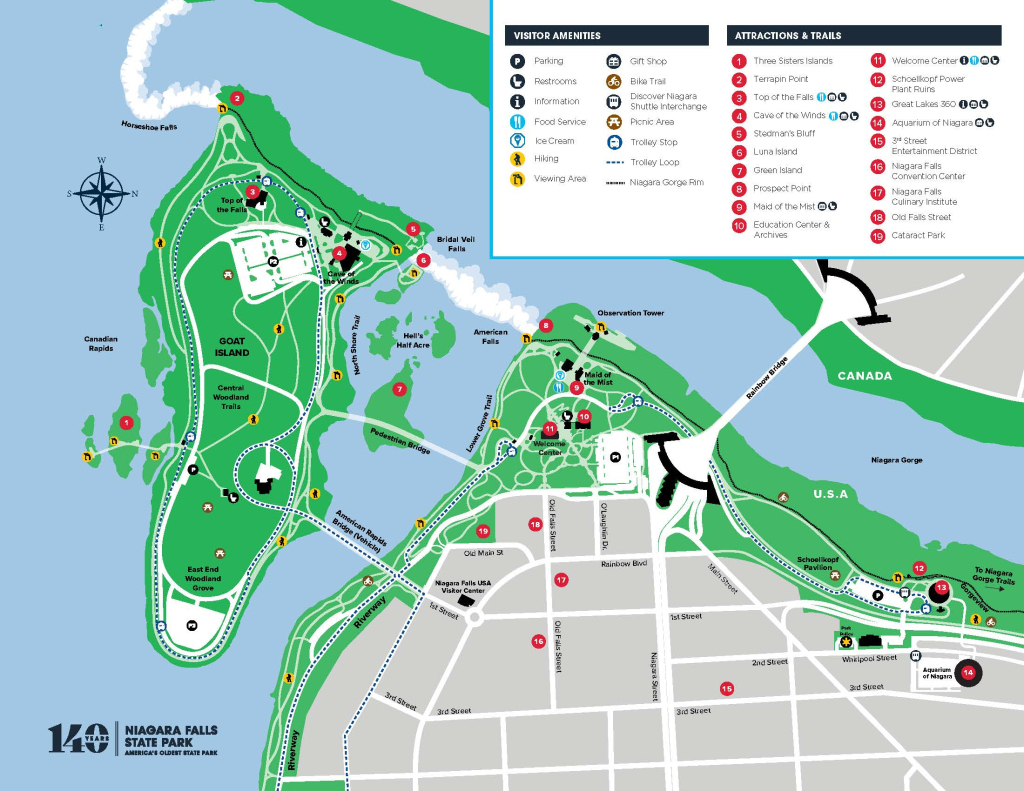 Park Map - Niagara Falls State Park Usa | Map Of Niagara Falls Usa Side