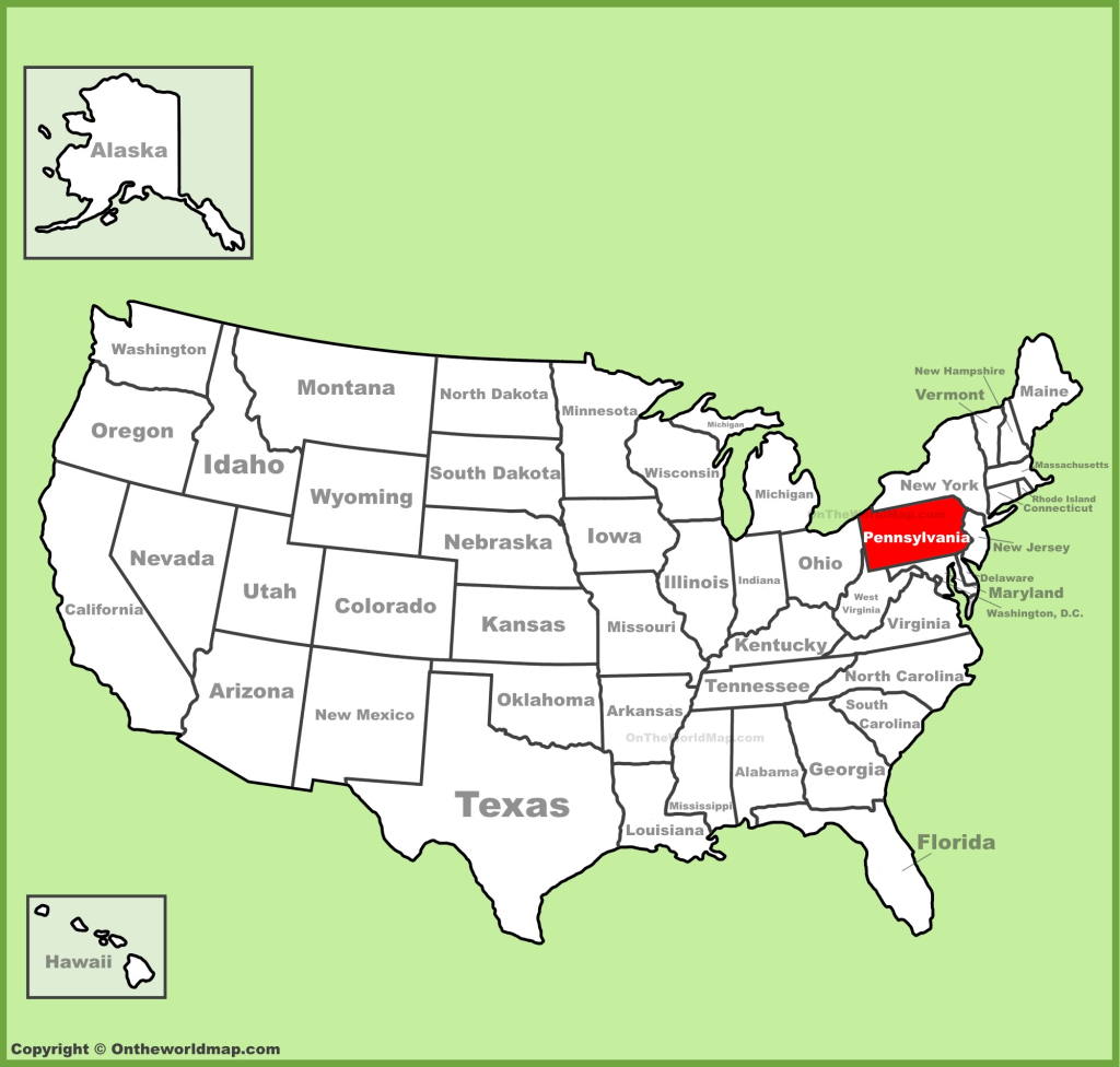 Pennsylvania Location On The U.s. Map - Ontheworldmap | Pennsylvania on the Map of USA
