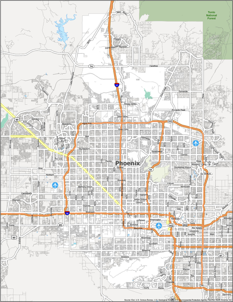 Phoenix Arizona Map - Gis Geography | Map Of Phoenix Arizona Usa