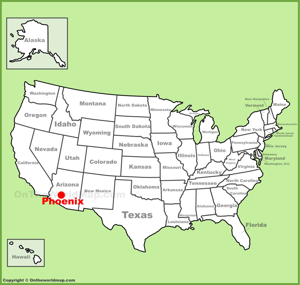 Phoenix Location On The U.s. Map - Ontheworldmap | Phoenix on Map of USA
