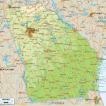 Physical Map Of Georgia State Usa | Physical Map Of Georgia USA