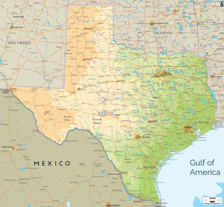 The Map of Texas USA