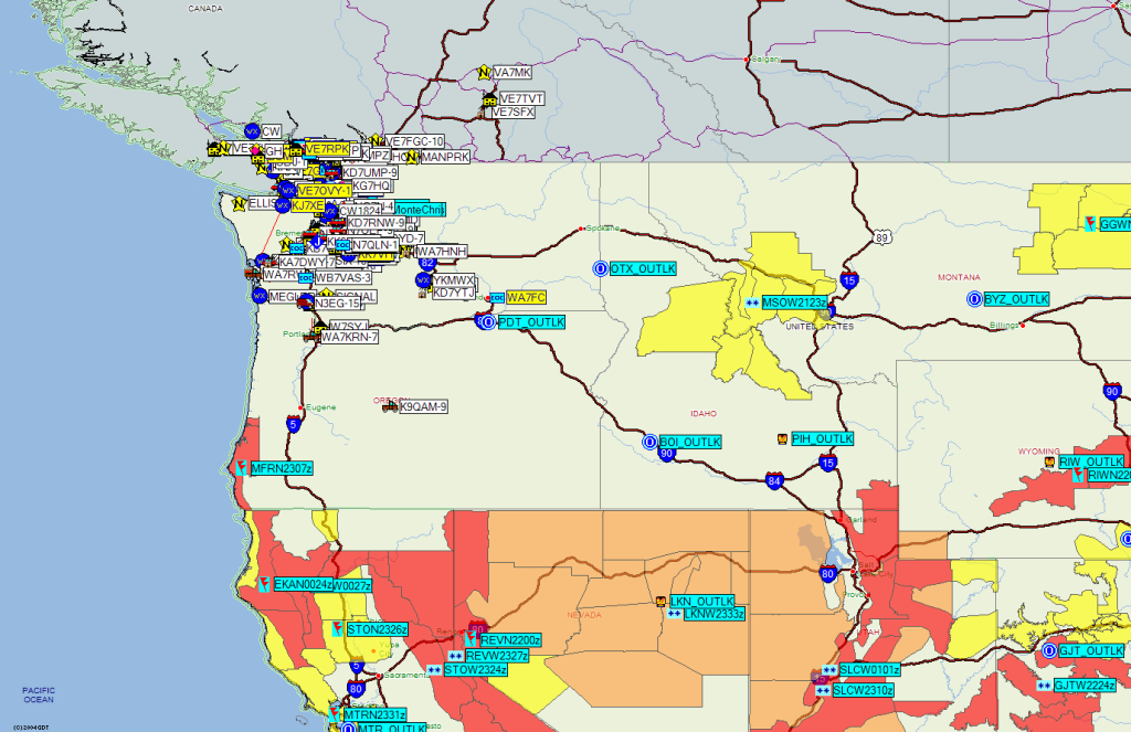 Pmapserver7 Beta - Screenshot Of Northwest Usa And Southwest Bc | Map of Northwest USA and South West Canada