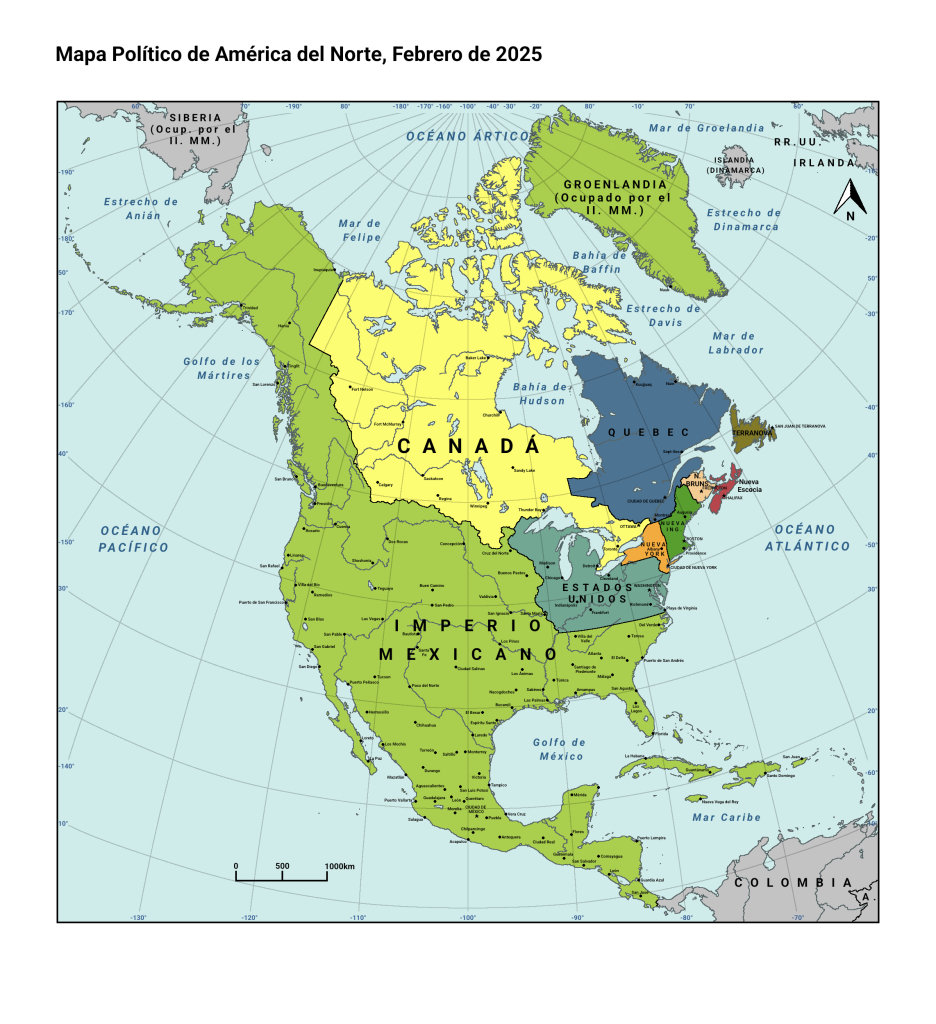 Political Map Of North America, February 2025 (In A World Where | Political Map Of Usa 2025