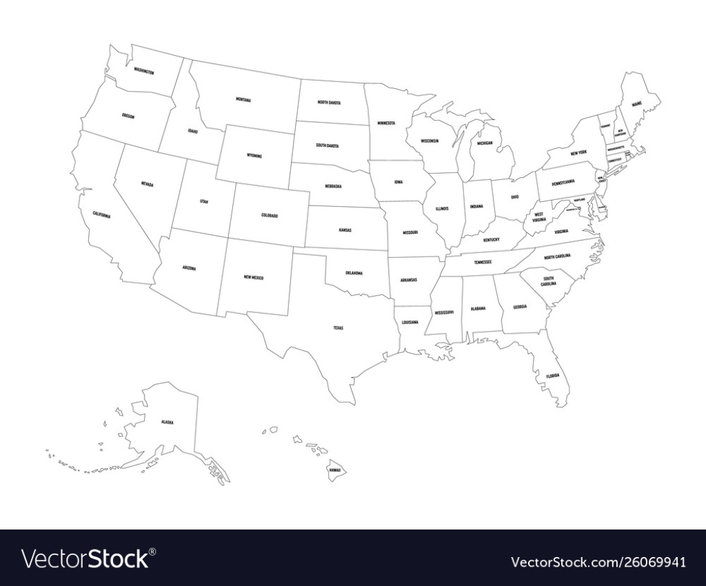 Political Map United States Od America Usa Vector Image | Political Map of USA Blank