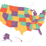 Politische Karte Von Usa, Vereinigte Staaten Von Amerika. Bunte | Map Of The Usa With Labels