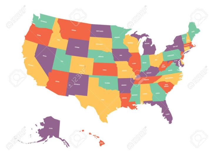 Map of USA States Labeled
