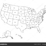 Politische Landkarte Der Vereinigten Staaten Od America, Usa | Black And White Map Of USA States