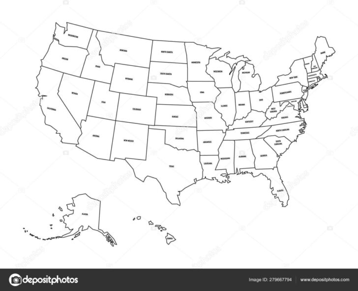 Blank Political Map of USA