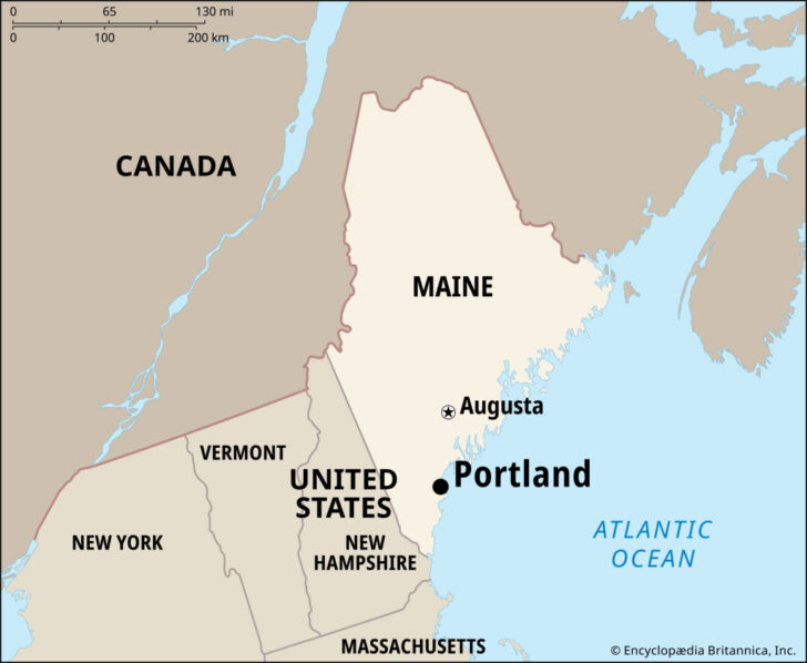 Portland on Map of USA