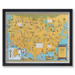 Poster Master Vintage Historical Poster   Retro Pictorial Print   16X20 | Printable Map Of Usa 16X20