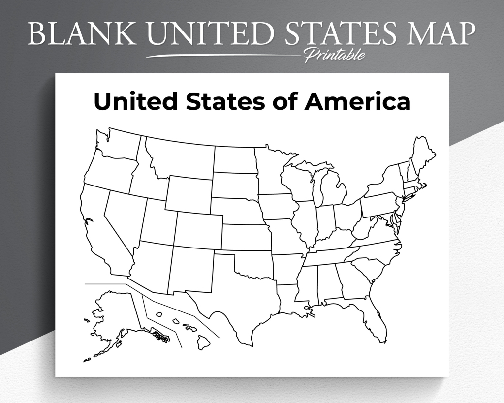 Printable Blank Us Map. Educational Map For Kids. Usa Coloring | Printable Blind Map Of Usa