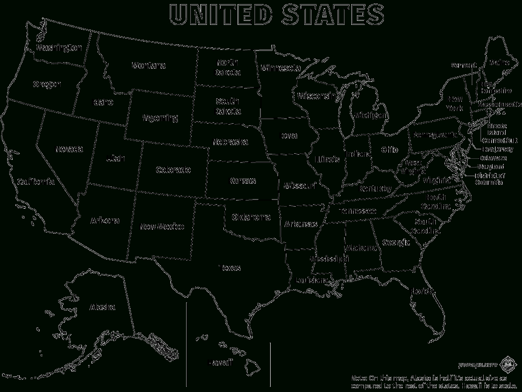 Printable Line Maps | Pvmaps | Map Of The Usa With State Names And Abbreviations