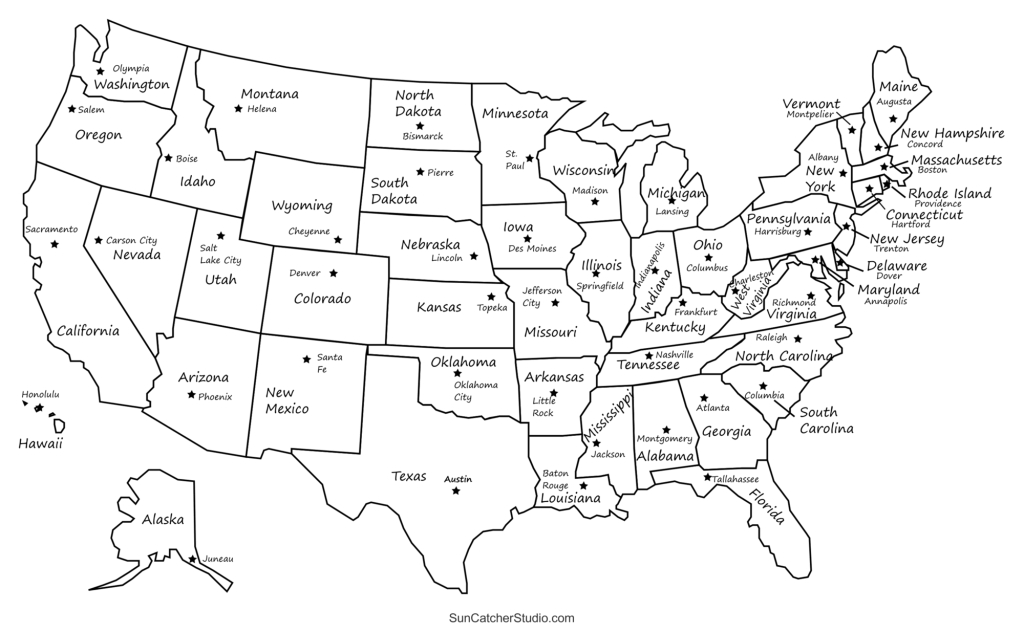 Printable Us Maps With States (Usa, United States, America) – Free | Printable Map of States and Capitals of USA