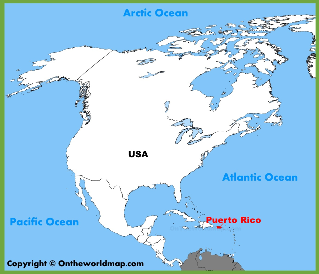 Puerto Rico Location On The North America Map - Ontheworldmap | Map Of Usa Including Puerto Rico