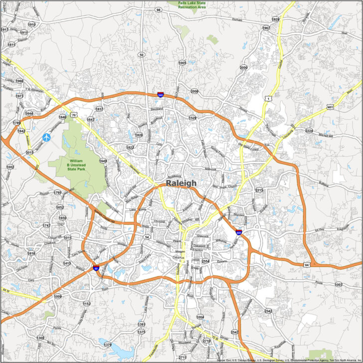 Map of Cary North Carolina USA