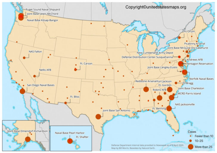 Map Of Usa Military Bases