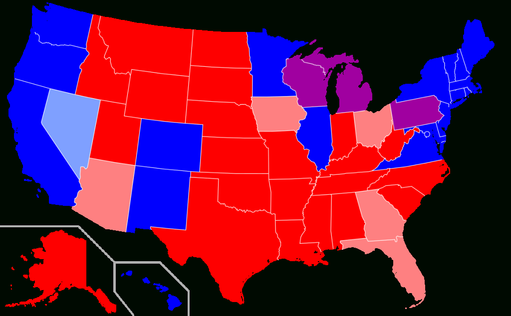 Red States And Blue States - Wikipedia | Political Map of USA Red and Blue States