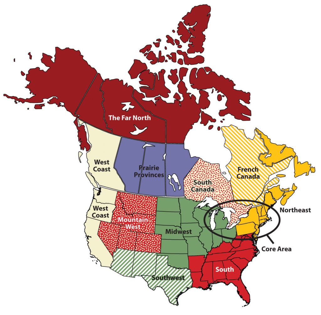 Regions Of The United States And Canada | Map Of Northwest Usa And South West Canada