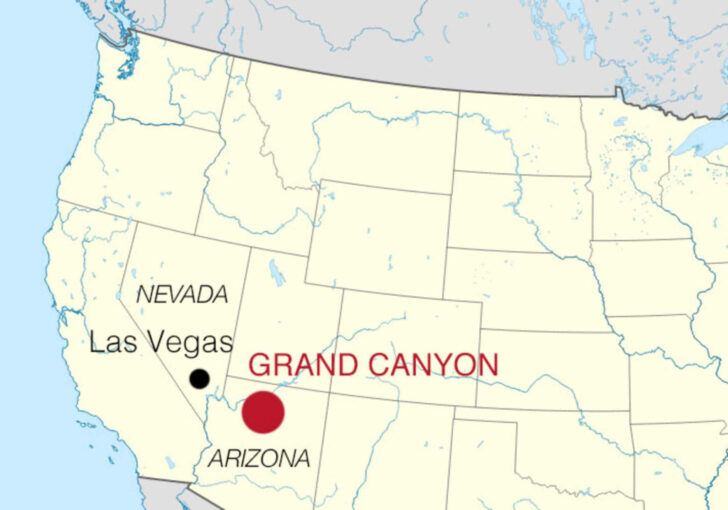 Map of USA Grand Canyon