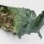 Rendered Topographic Map Of The United States : R/Mapporn | Topographical Map Of The Usa