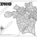 Richmond, Virginia Neighborhoods Map   Etsy.de | Map Of Richmond Virginia Usa