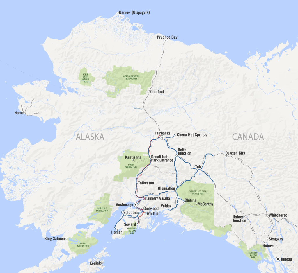 Road Map Of Alaska : R/Mapporn | Road Map of Alaska USA