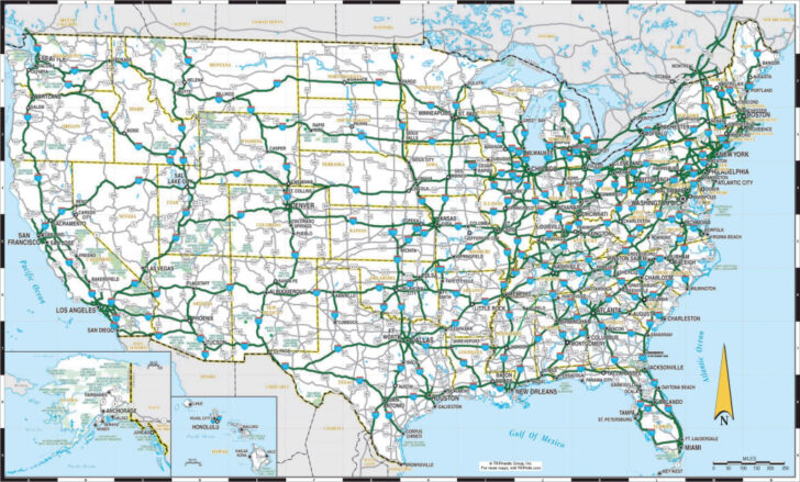Map of USA States Road Map