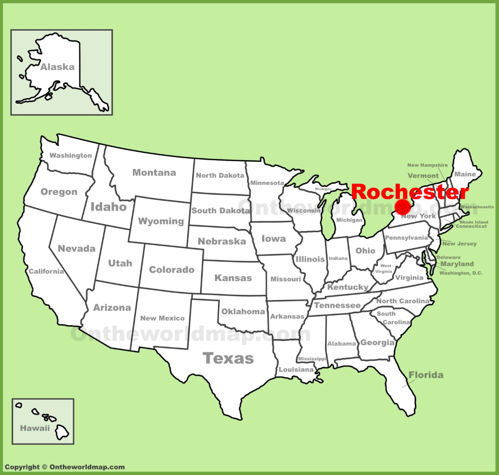 Rochester Location On The U.s. Map - Ontheworldmap | Map Of Rochester New York Usa