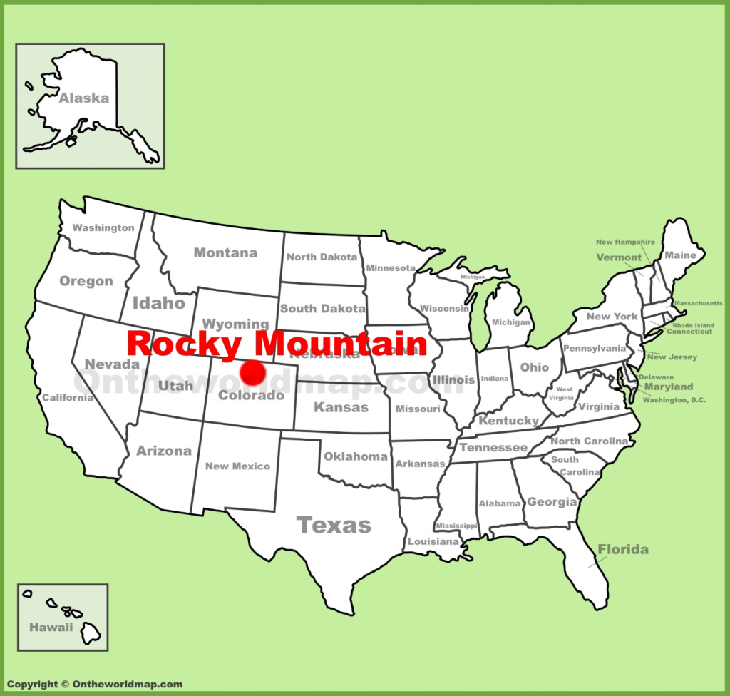 Rocky Mountain National Park Location On The U.s. Map | Map of Rocky Mountains USA