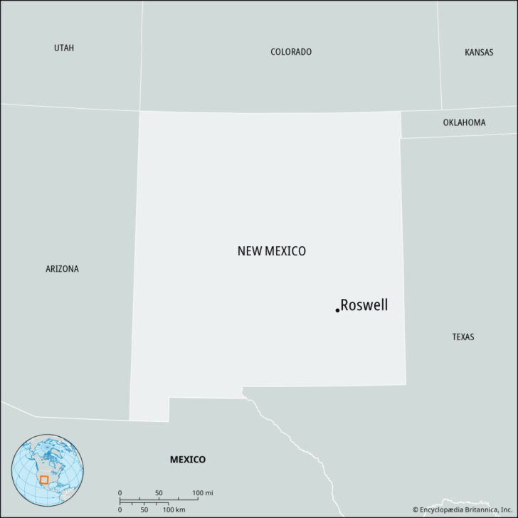 Map of Roswell New Mexico USA