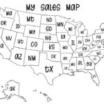 Sales Map Of United States With Abbreviations Digital Download   Etsy | Map Of Usa With States Abbreviated