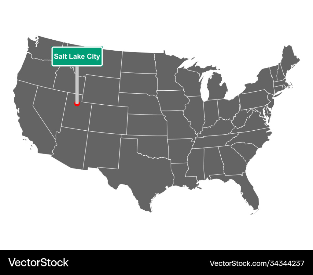 Salt Lake City Limit Sign And Map Usa Royalty Free Vector | Salt Lake City On The Map Of Usa