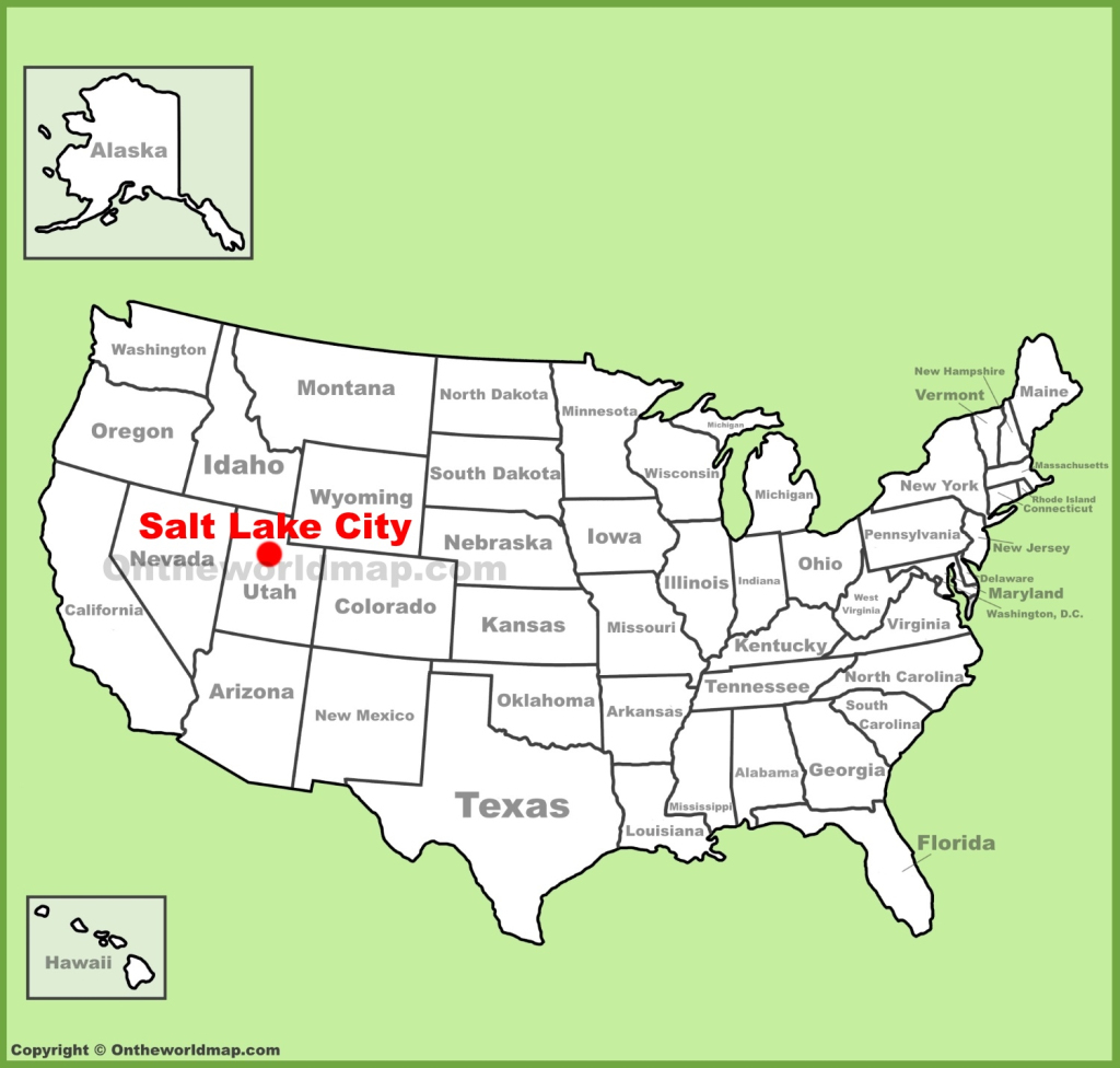 Salt Lake City Location On The U.s. Map - Ontheworldmap | Salt Lake City On The Map Of Usa