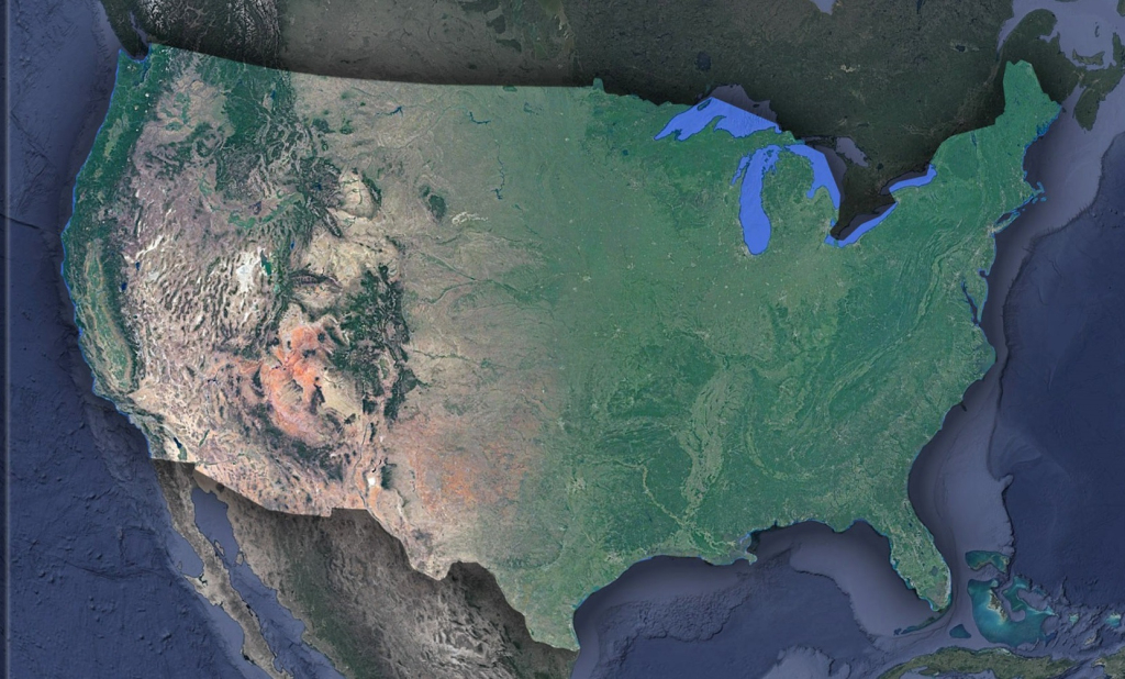 Satellite Map Of Usa - Whiteclouds | Satellite Map of the USA