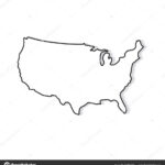 Schwarz Weiße Karte Vereinigter Staaten Vektorillustration Stock | Map Of USA Black And White