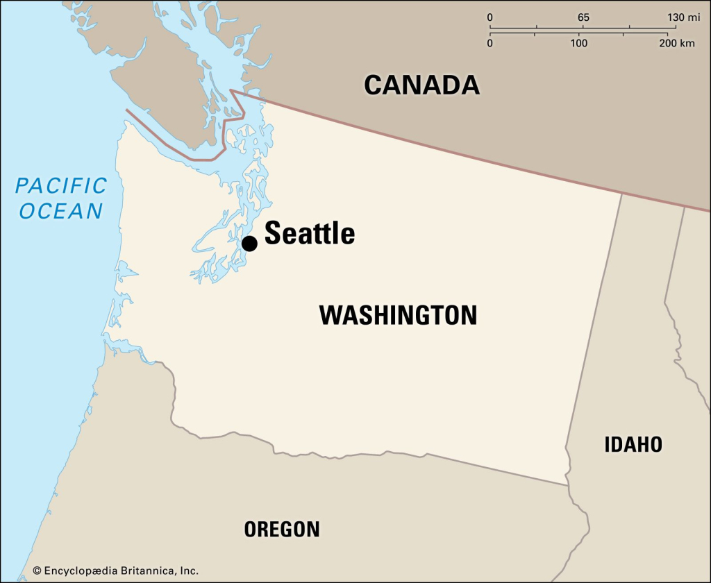 Seattle | Geography, History, Map, &amp;amp; Points Of Interest | Britannica | Seattle Washington On The Map Of Usa