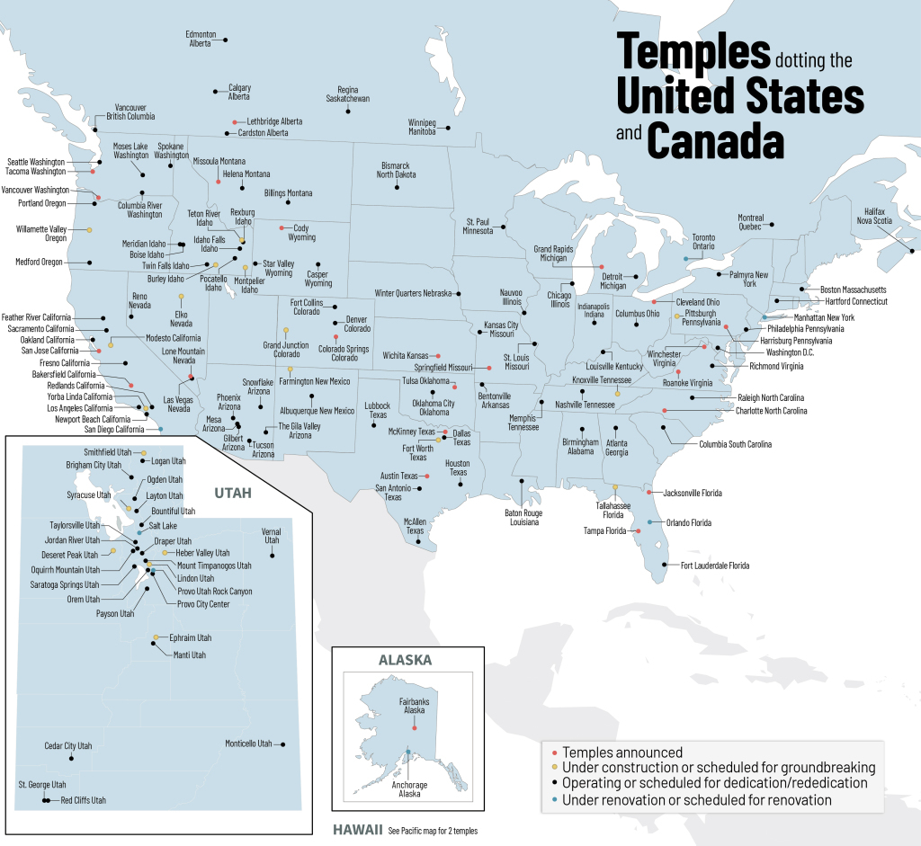 See Locations Of The Church Of Jesus Christ&amp;#039;S 335 Temples Across 6 | Map Of Lds Temples In Usa
