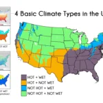 Simplified Map Of The 4 Basic Climates In The Usa Hot & Wet | Climate Map Of The USA