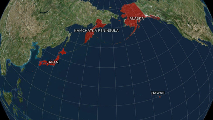 Map of Japan Hawaii and USA