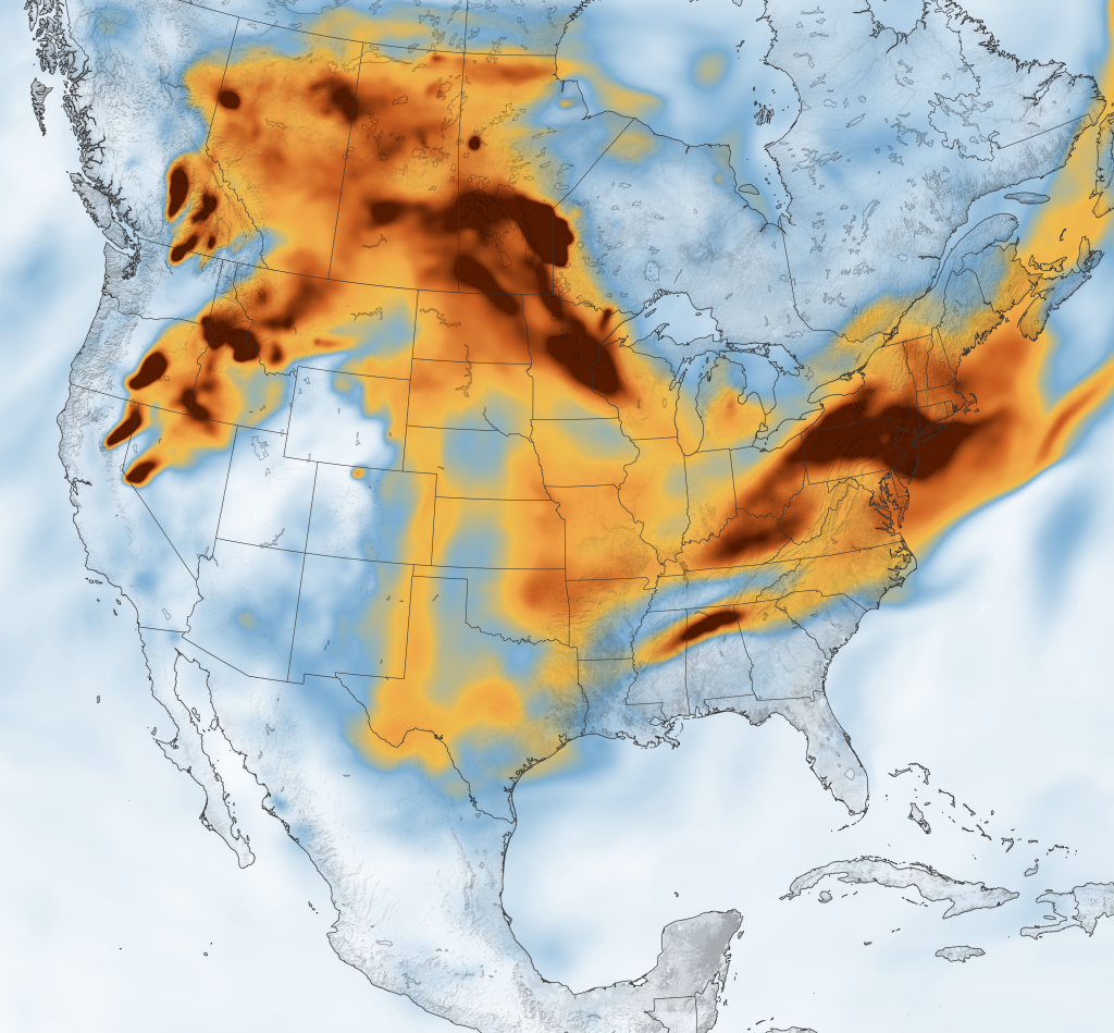 Smoke Across North America | Map Of Fires In Northwest Usa