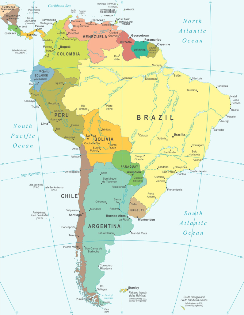 South America Map | Mappr | Map Of The South Usa